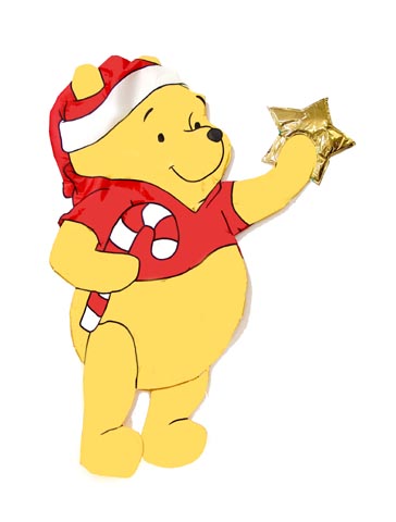 CHRITMAS DECORATIVE YARDSCULPT - WINNIE THE POOH YARDSCULPT 29 INCH x 42 INCH SANTA POOH DECORATION SX90863