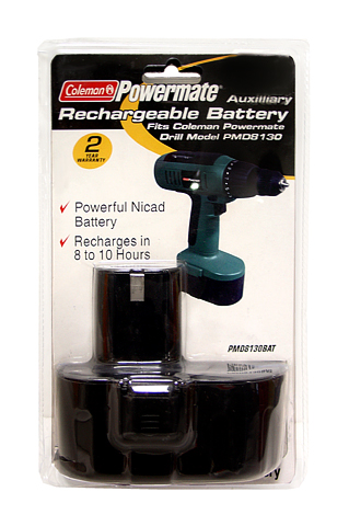 Coleman Cordless Drills 18 volt Coleman Powermate Rechargeable Batteries TPMD8130BAT