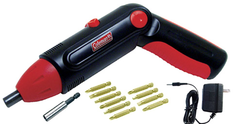 Coleman Cordless Screwdriver- 3.6 Volt 2 Position Cordless Rechargeable Screwdriver, TPMD8180 TPMD8180
