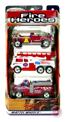 Matchbox Local Heroes Fire/Police 3pk Diecase Cars Asst. TYB1142