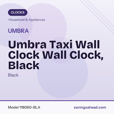 Umbra Taxi Wall Clock Wall Clock, Black