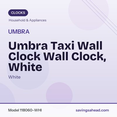 Umbra Taxi Wall Clock Wall Clock, White